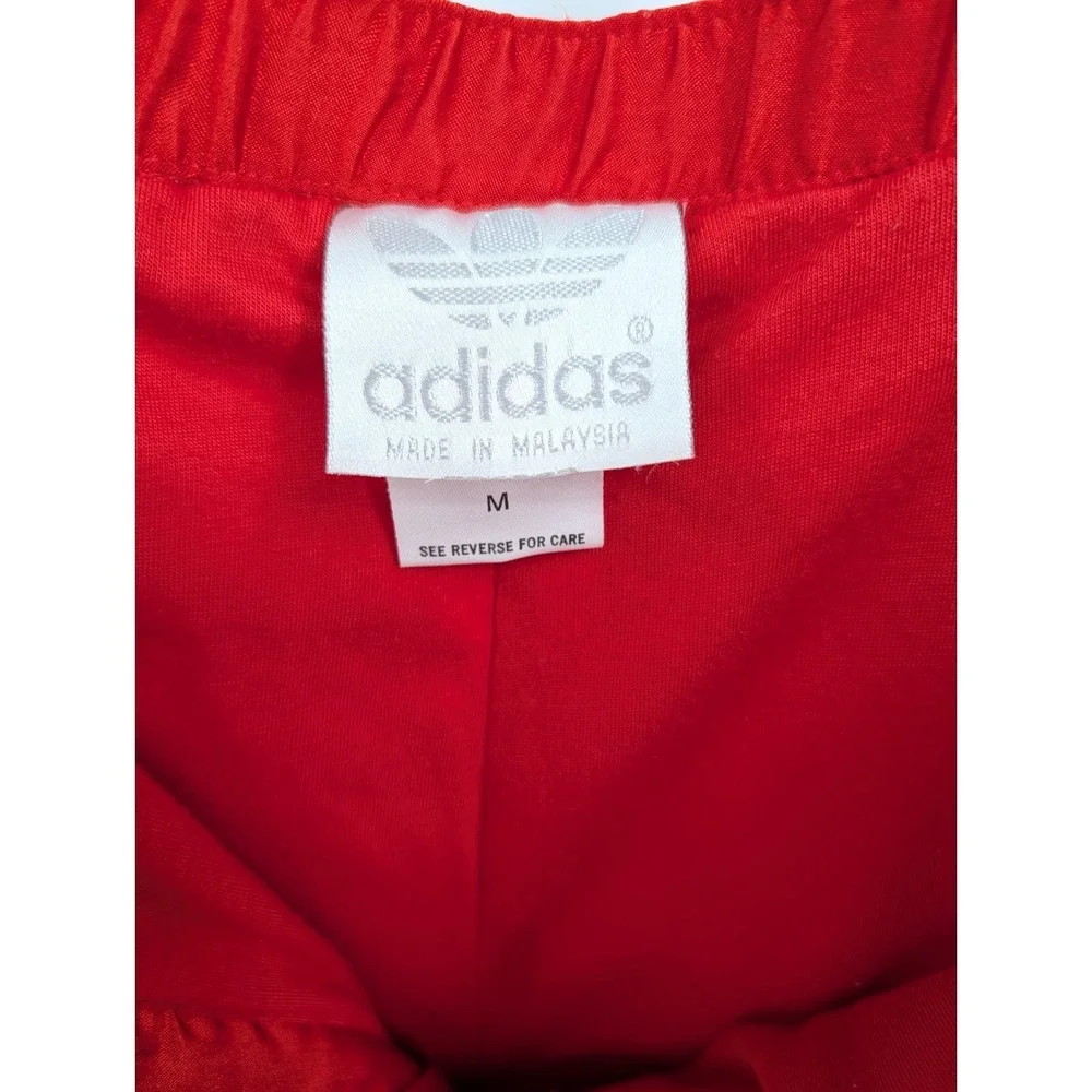 RARE Vintage Adidas Trefoil Nylon Satin Red Tracksuit Malaysia Size Mens M Sport